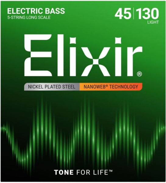 Elixir 14202 Nanoweb E-Bass Strings, 45-130